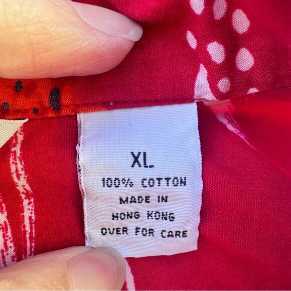 Structure Red Hawaiian Surfboard Floral Camp Shirt 100% Cotton Men's Size XL - Picture 11 of 11